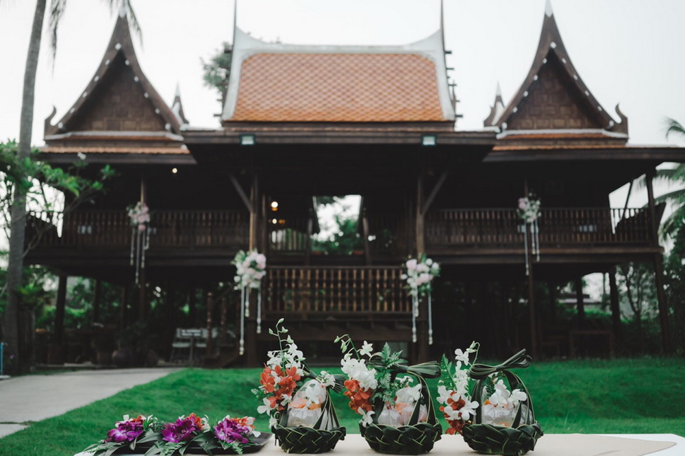Highlight of Thai house backdrop